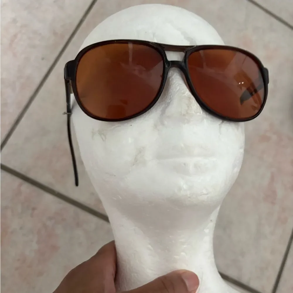 Safilo glasses brown gold frame cutout front sunglasses accessory eyewear